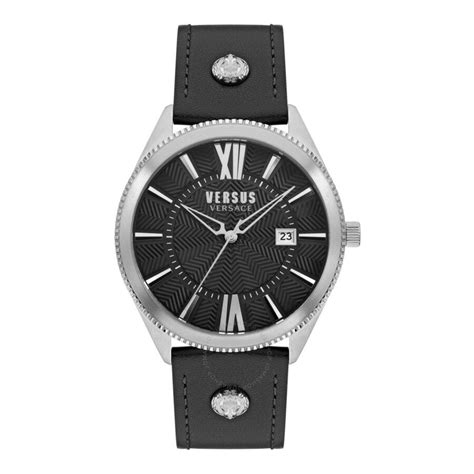 Versus by Versace Men's Highland Park Black Leather Strap 